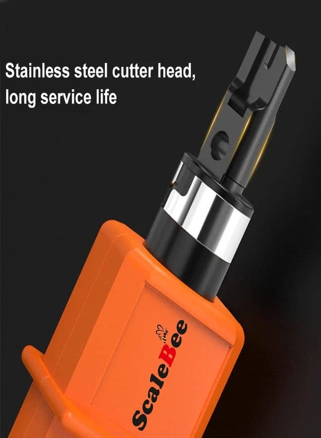 Scalebee Punch Down Impact Tool,Network Wire Stripper,Multifunctional Stripping Cutter Hand Tool for All Types of 110 Modules (Orange) - Image 3