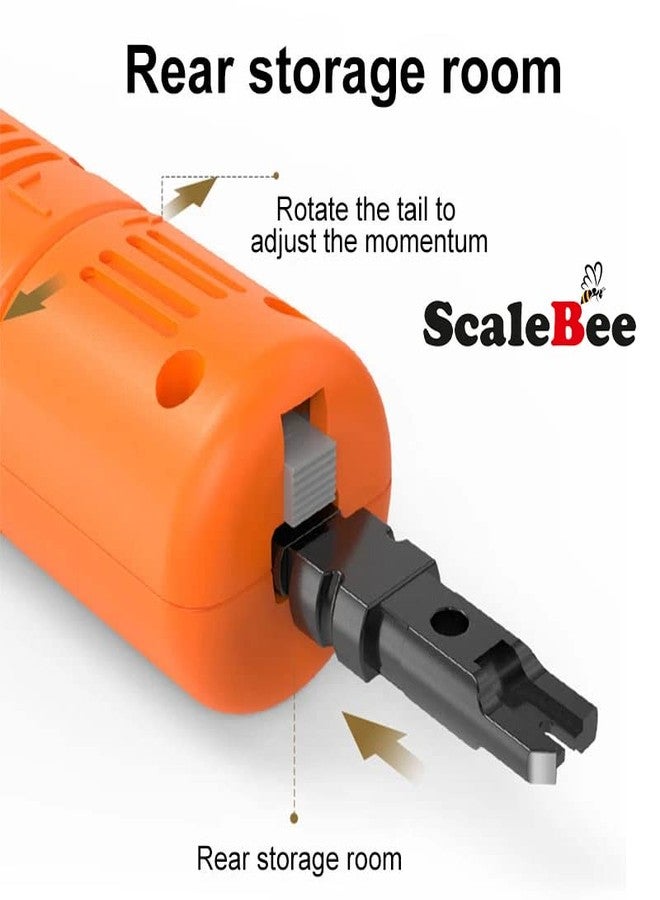 Scalebee Punch Down Impact Tool,Network Wire Stripper,Multifunctional Stripping Cutter Hand Tool for All Types of 110 Modules (Orange) - Image 5