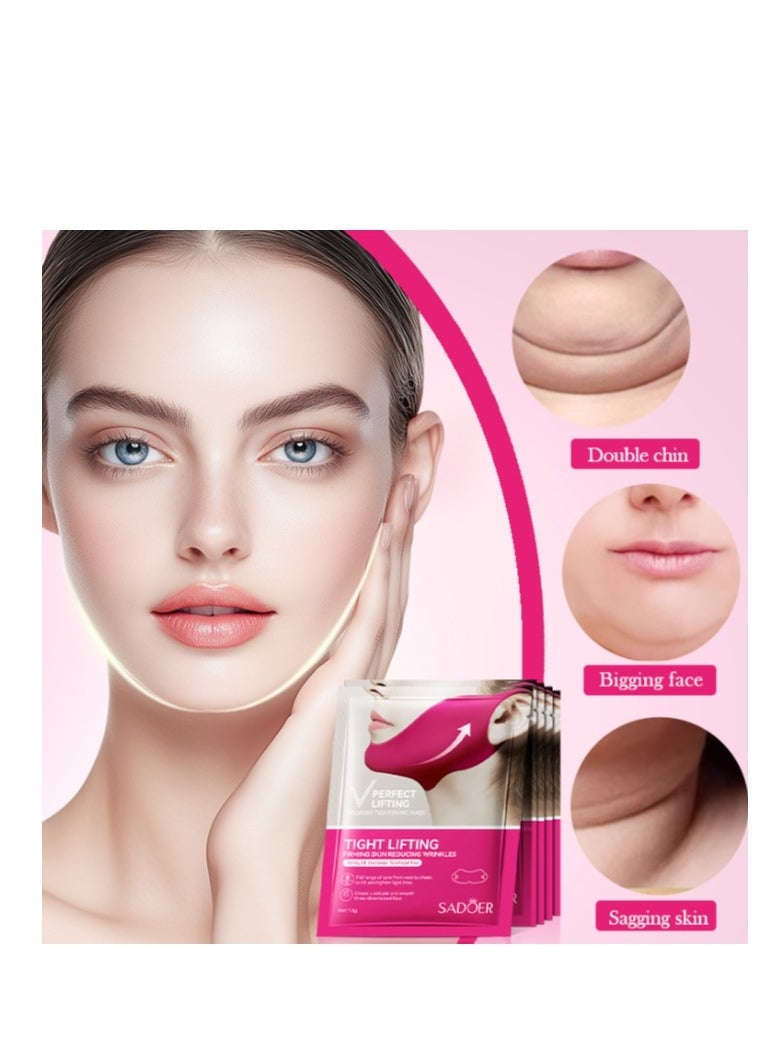 SADOER - 2Packs V Line Lifting Mask, Double Chin Mask, Hydrogel Collagen Mask With Aloe Vera & Seaweed, Chin Lift, Firming Skin, Anti-Wrinkle Face Masks - Image 1