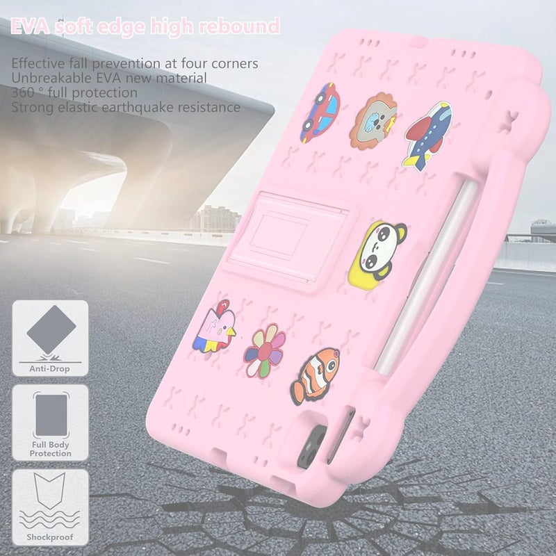 Vurtboly Kids Case Compatible with Huawei MatePad SE 11inch 2024, Cute Full-Body Protective Cover with Handle Stand, EVA Shockproof with Shoulder Strap Kickstand for Huawei MatePad SE 11" (Pink) - Image 5