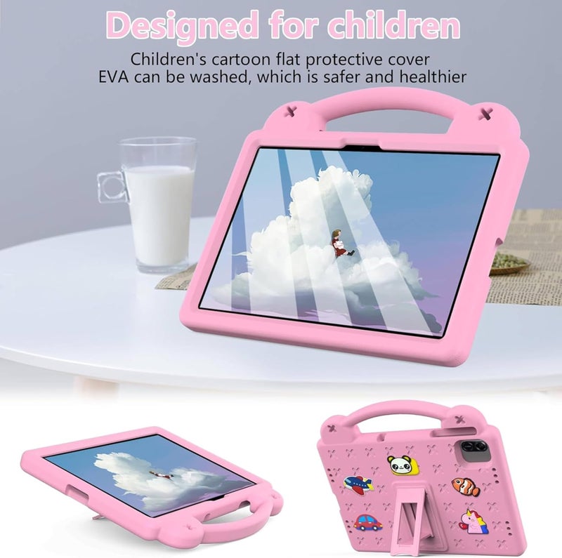 Vurtboly Kids Case Compatible with Huawei MatePad SE 11inch 2024, Cute Full-Body Protective Cover with Handle Stand, EVA Shockproof with Shoulder Strap Kickstand for Huawei MatePad SE 11" (Pink) - Image 2