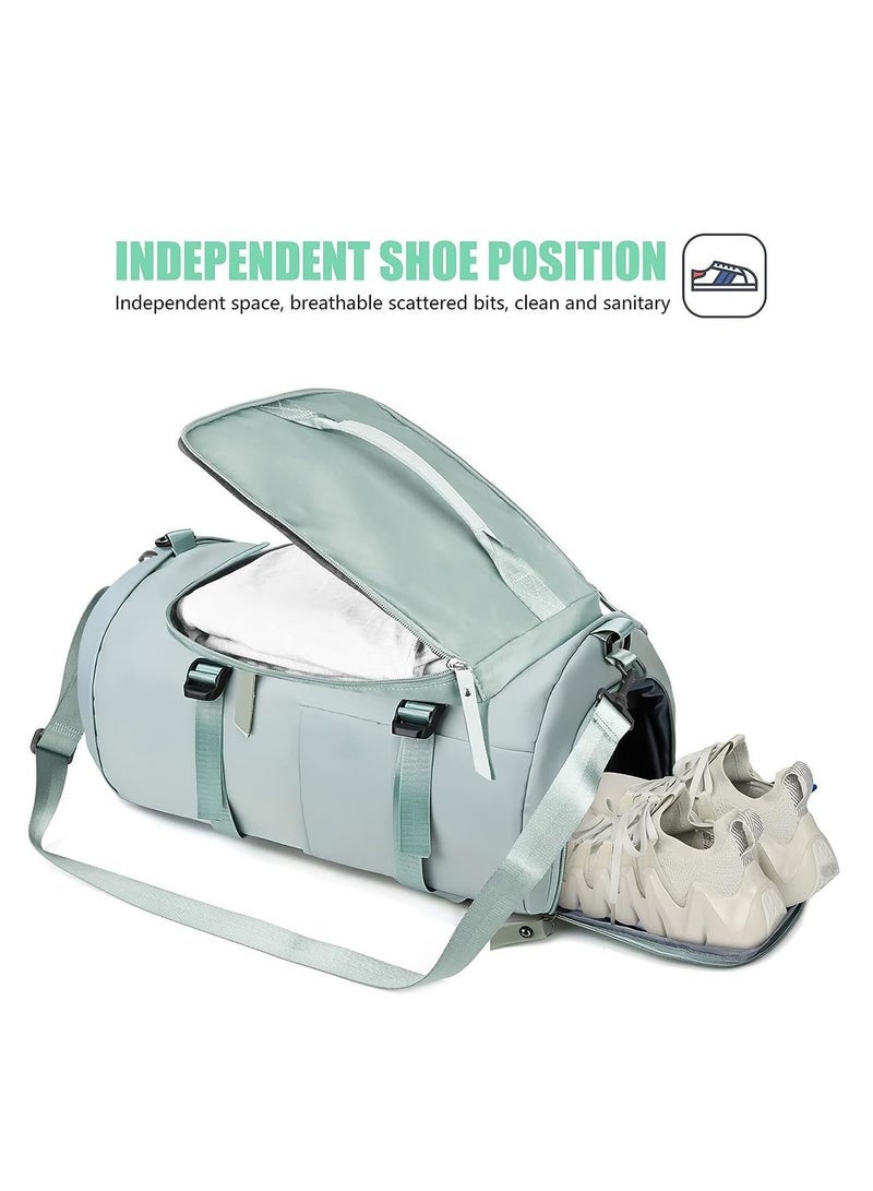 Captaintech Gym Bag Sports Tote Duffel Bag Changeable to Travel Backpack for men and women with Shoes Compartment Wet Pocket, Green, Sports - Image 3