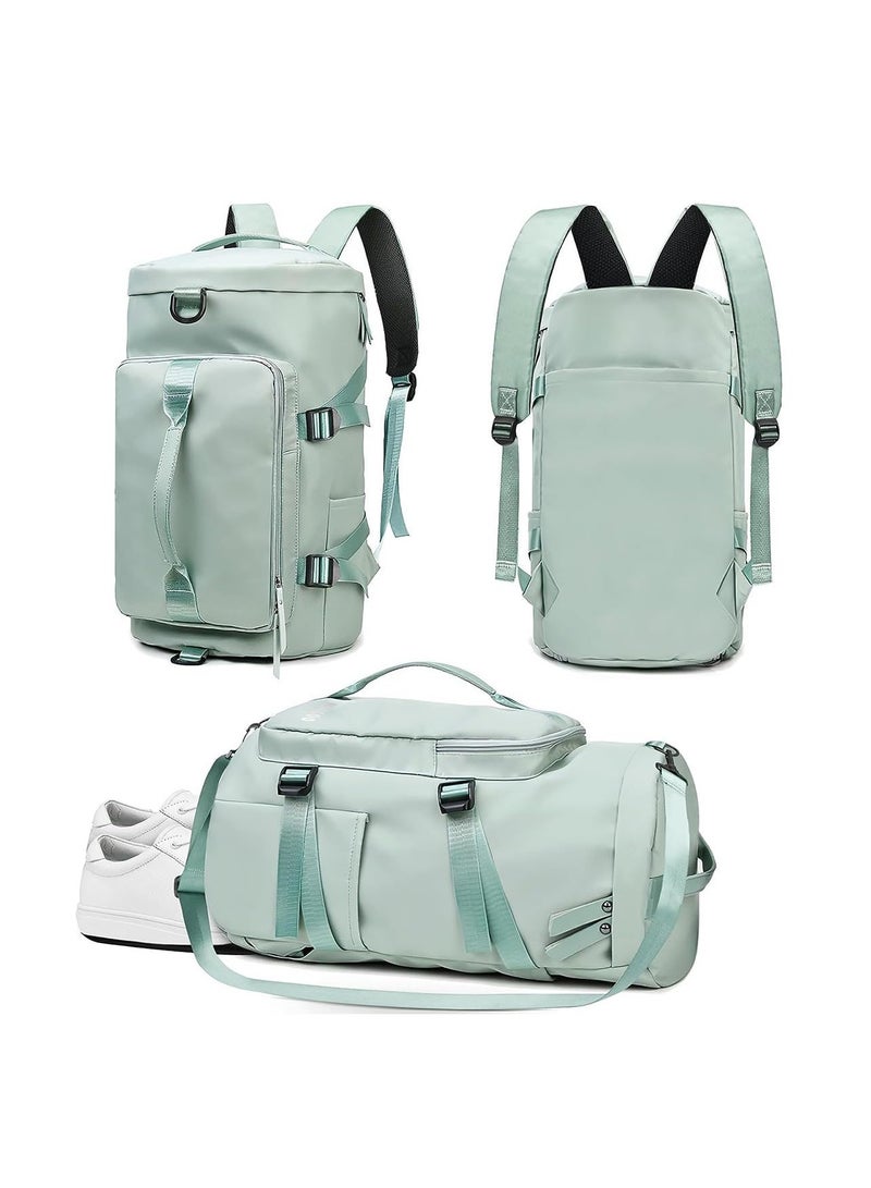 Captaintech Gym Bag Sports Tote Duffel Bag Changeable to Travel Backpack for men and women with Shoes Compartment Wet Pocket, Green, Sports - Image 1