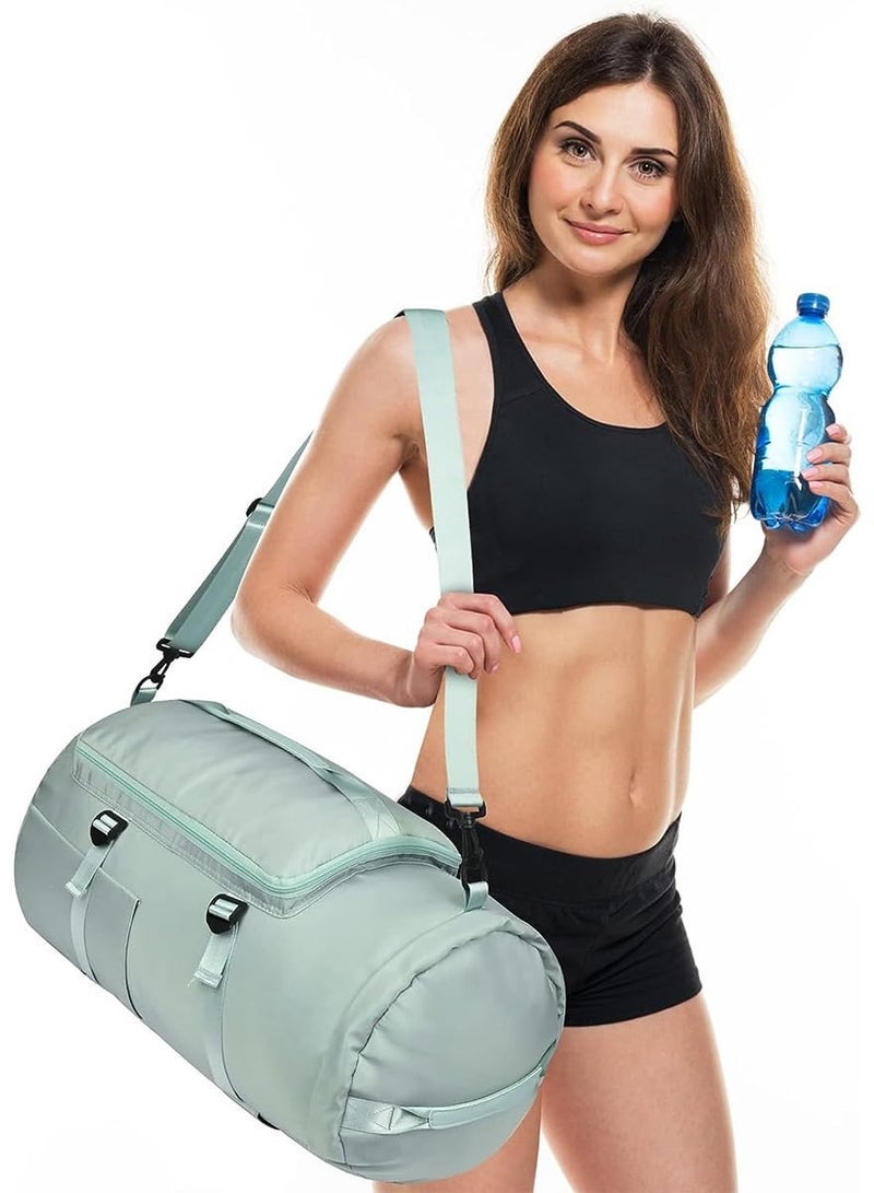 Captaintech Gym Bag Sports Tote Duffel Bag Changeable to Travel Backpack for men and women with Shoes Compartment Wet Pocket, Green, Sports - Image 2