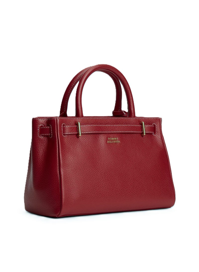 Hilfiger Denim The iconic Tommy Hilfiger handbag made from American leather - burgundy - Image 2
