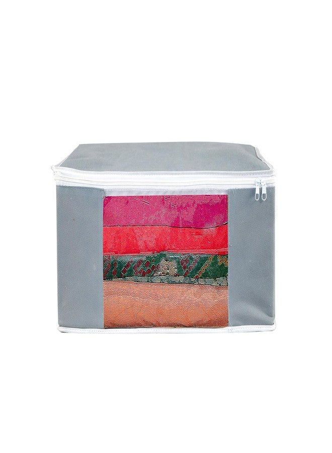 SHAPING FABRIC غطاء ملابس من قماش غير منسوج 90 جرامًا للمتر المربع مع نافذة شفافة وسحاب معدني مزدوج - عبوة من قطعة واحدة | حقيبة تخزين ملابس مقاومة للغبار، مناسبة للساري، والبدلات، والسترات، والقمصان AWMN1582493517524148524122 - Image 1