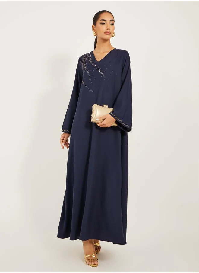 ستايلي Embellished V-Neck A-Line Jalabyia