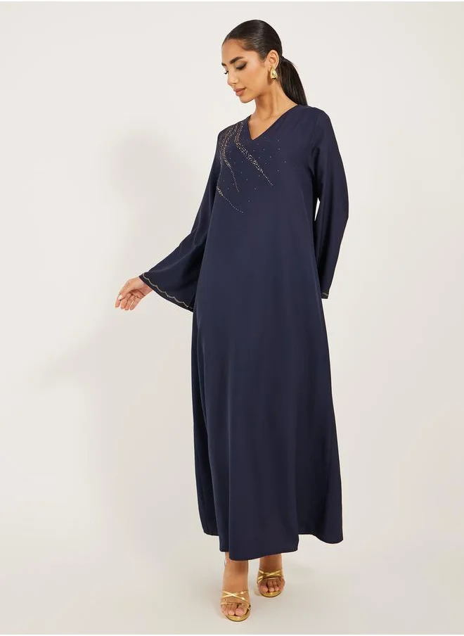 ستايلي Embellished V-Neck A-Line Jalabyia