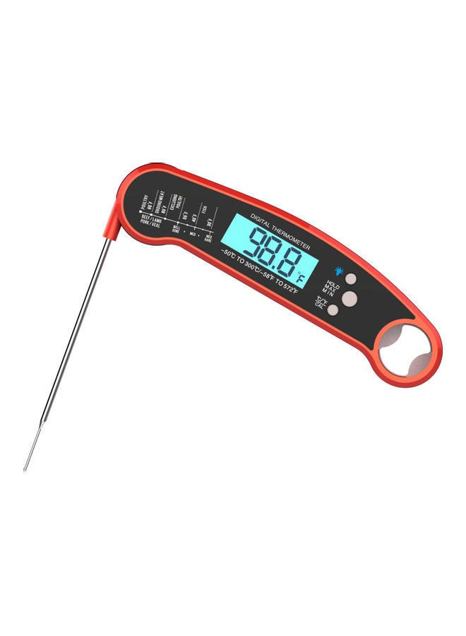 نيبمينينت مقياس حرارة فوري للحوم مع فتاحة زجاجات للطهي والشوي والتدخين أحمر/أسود - Image 2