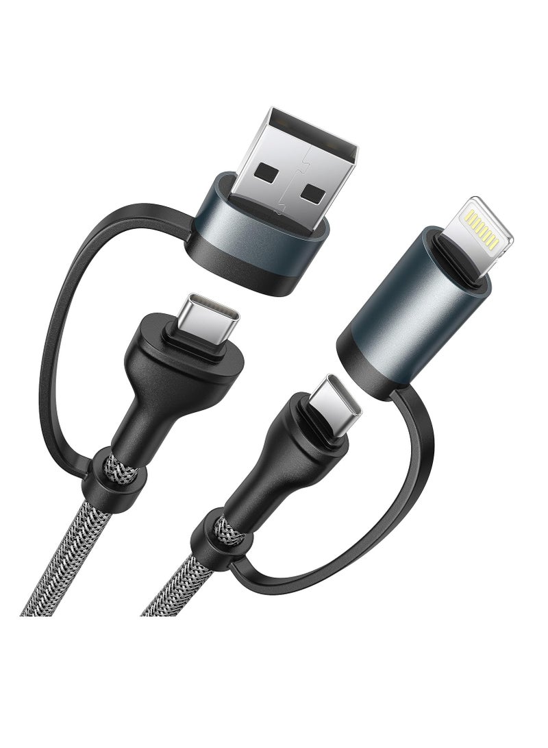 Terabyte 65W 4-in-1 Fast Charging Cable USB-C /Lighting to USB-A/USB-C 1.2M - Image 1