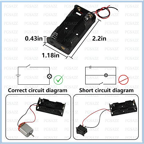 pgsa2z® science project material kit dc motor, small pulley wheels, aa battery holder, 3 color wire, switch, leds, big pulley, and belt diy etc (kit 1)- Multi color - Image 4