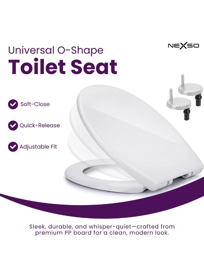 Nexso Universal O-Shape Smart Toilet Seat with Soft Close, Quick Release Button & Adjustable Stainless Hinges – Premium PP Build, Anti-Bacterial, Non-Slip Bumpers, Easy Clean, Durable & Easy Install _ - Image 2