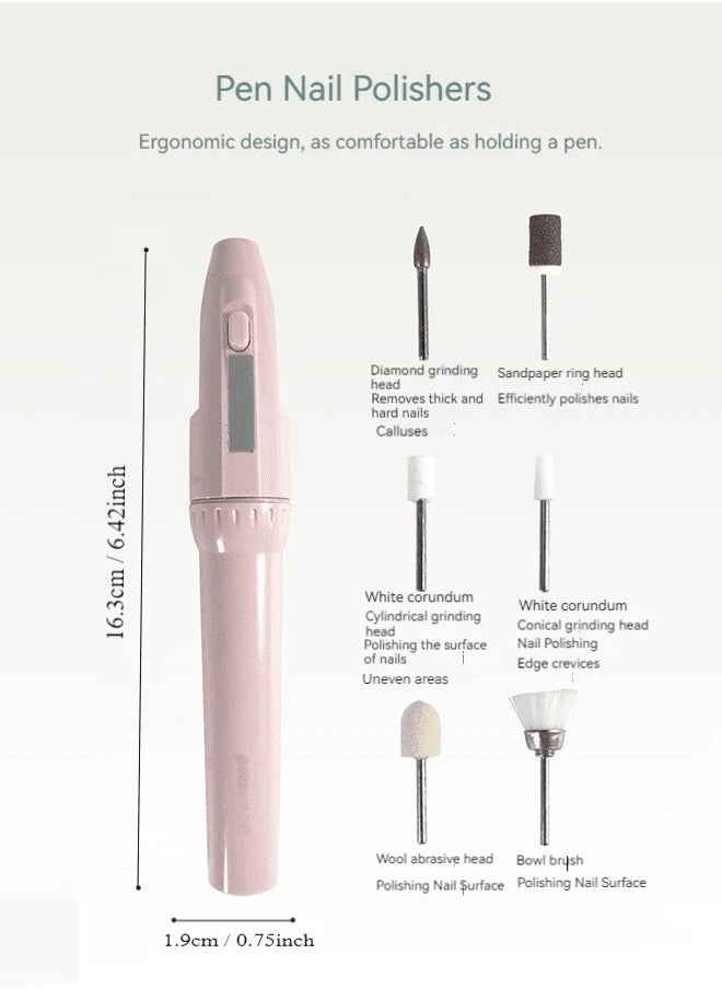 Professional Portable Manicure Pedicure Set, Battery Operated Electric Pedicure Pen with 6 Nail Care Tips, 2 Nail Clippers, Nail File and Cuticle File for Feet Dead Skin Exfoliator - pzsku/Z5EB38C9DEE6924935B52Z/45/_/1730291847/f01223f8-eba7-4767-bbfb-8aa54a407757