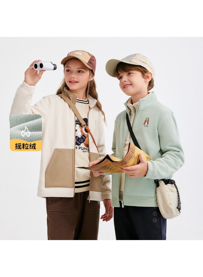 Hush Puppies Neutral Style Men's, Women's, And Children's New Autumn And Winter Knitted Jacket, Polar Fleece High-neck Children's Jacket, Student Fleece-lined Jacket - Image 2