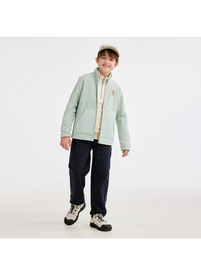 Hush Puppies Neutral Style Men's, Women's, And Children's New Autumn And Winter Knitted Jacket, Polar Fleece High-neck Children's Jacket, Student Fleece-lined Jacket - Image 5