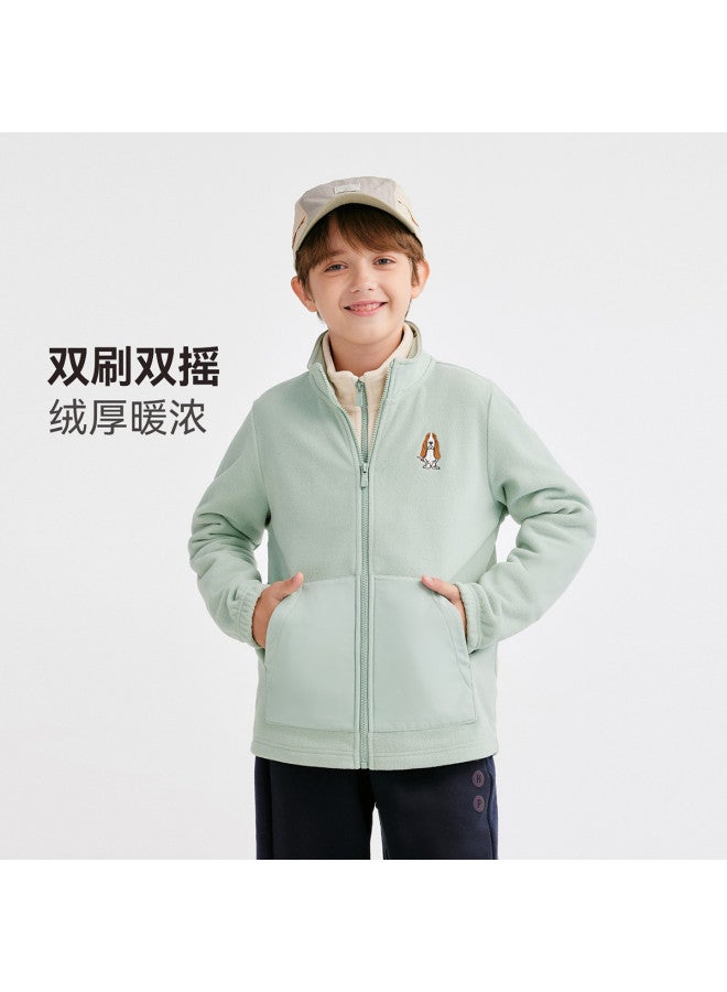 Hush Puppies Neutral Style Men's, Women's, And Children's New Autumn And Winter Knitted Jacket, Polar Fleece High-neck Children's Jacket, Student Fleece-lined Jacket - Image 4