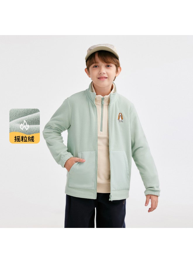 Hush Puppies Neutral Style Men's, Women's, And Children's New Autumn And Winter Knitted Jacket, Polar Fleece High-neck Children's Jacket, Student Fleece-lined Jacket - Image 3