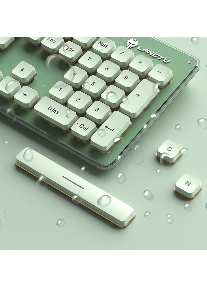 لانغتو LANGTU LT600 الميكانيكية الشعور الصامت اللاسلكي لوحة المفاتيح الكمبيوتر المحمول مكتب مقاوم للماء هدية لوحة المفاتيح الماوس مجموعة - Image 3