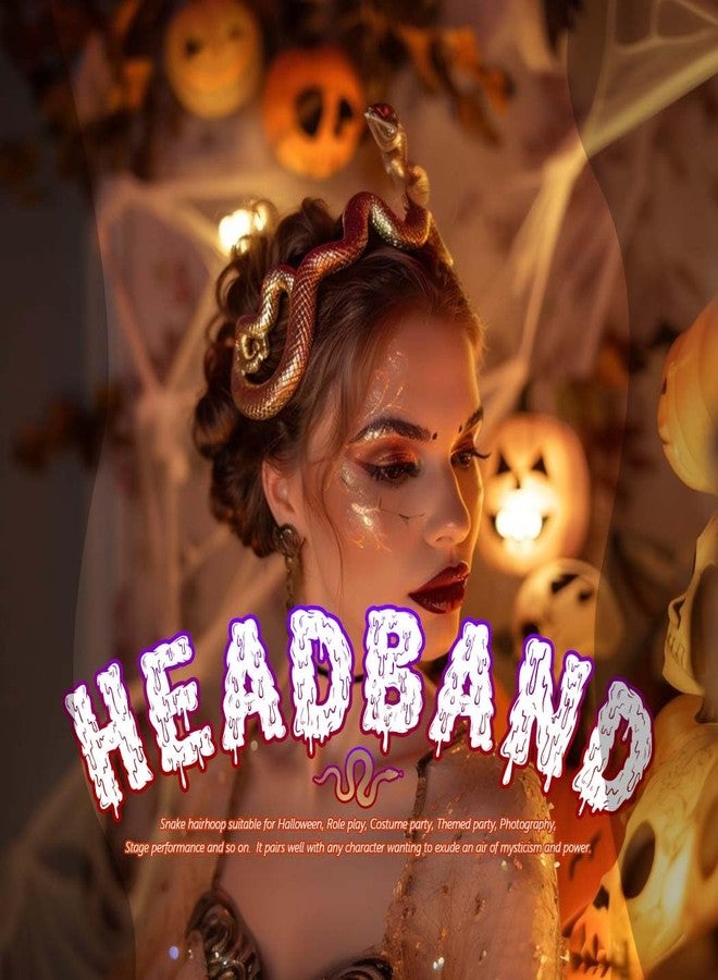 GENBREE Light Up Medusa Headband Snake Glow Hair Bands Halloween Costume Hair Accessories for Women - Image 3