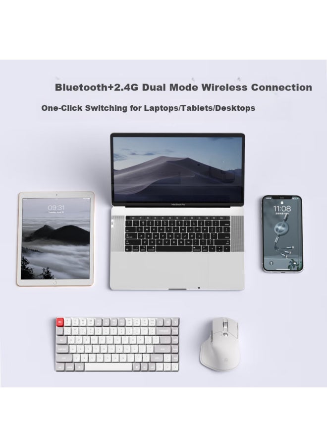 JD.com Jd Original M3 Elite Upgraded Ergonomic Mouse, Wireless Bluetooth Office, Quiet Keys, Rechargeable, Compatible With Apple Mac, Huawei Matebook Laptops, Xuanbai - Image 3