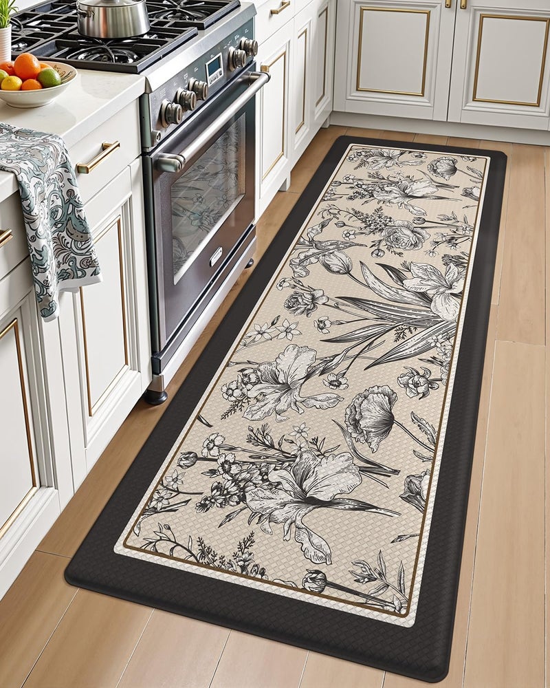 LUMI Anti Fatigue Kitchen Cushioned Mat for Floor, Padded Waterproof Runner for Standing, Stain Resistant Comfort Rugs for Home, Sink, Laundry, 24x59 - Image 1