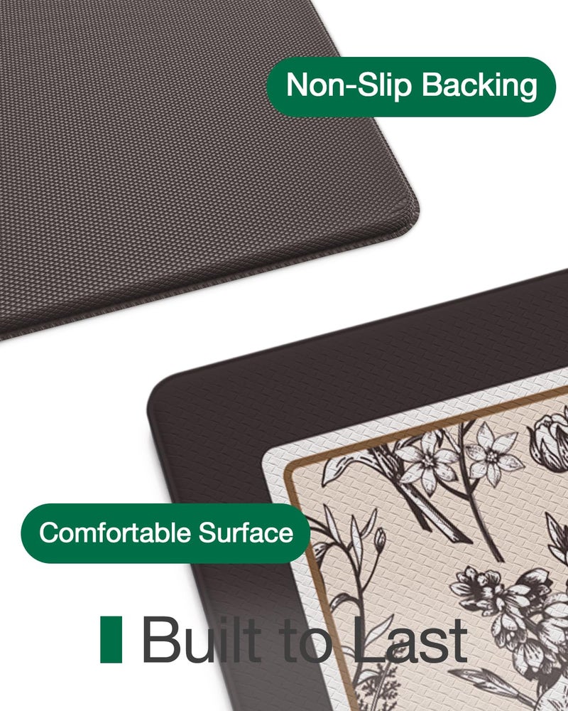 LUMI Anti Fatigue Kitchen Cushioned Mat for Floor, Padded Waterproof Runner for Standing, Stain Resistant Comfort Rugs for Home, Sink, Laundry, 24x59 - Image 4