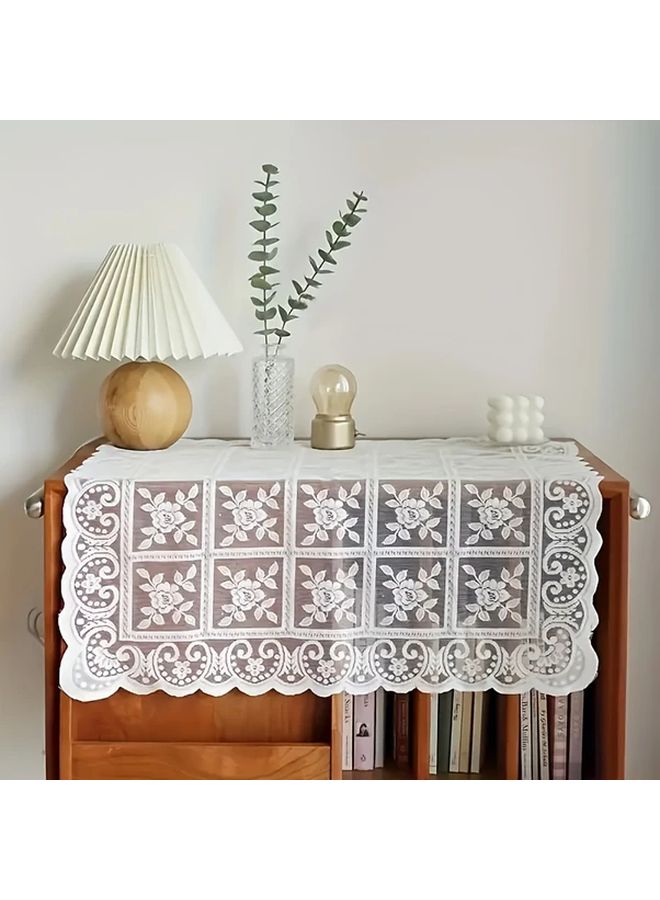 1pc White Thickened Lace Square Tablecloth 23.62 Inch Non Slip Sofa Cover - Image 5