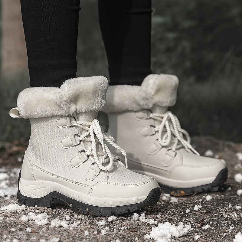 New Winter Snow Boots For Men And Women, Cotton Shoes For Couples, Velvet Thickeneded Warm Shoes, Wear-Resistant, Non-Slip Outdoor Hiking Boots - Image 2