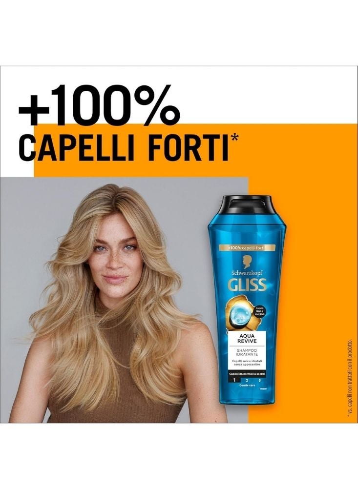 Schwarzkopf Gliss Aqua Revive Shampoo – Hydrating Formula for Dry Hair - Image 2