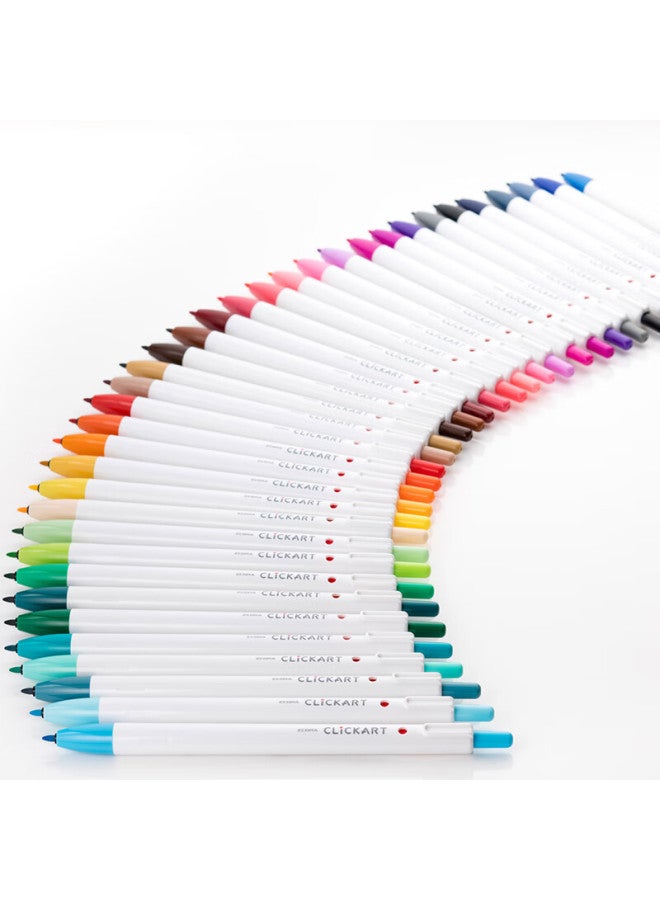 زيبرا Zebra Brand Art Dot Retractable Watercolor Pen، قلم تلوين للرسم والتخطيط للطلاب والأطفال، قلم ألوان دقيق الطرف لقلم المفكرة Wyss22، لون أخضر ورقي، قلم فردي - Image 2