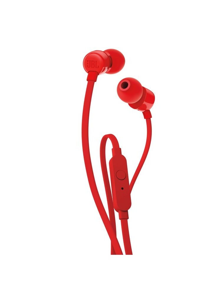UBL Tune T110 Wired In Ear Headphones Red - Image 2