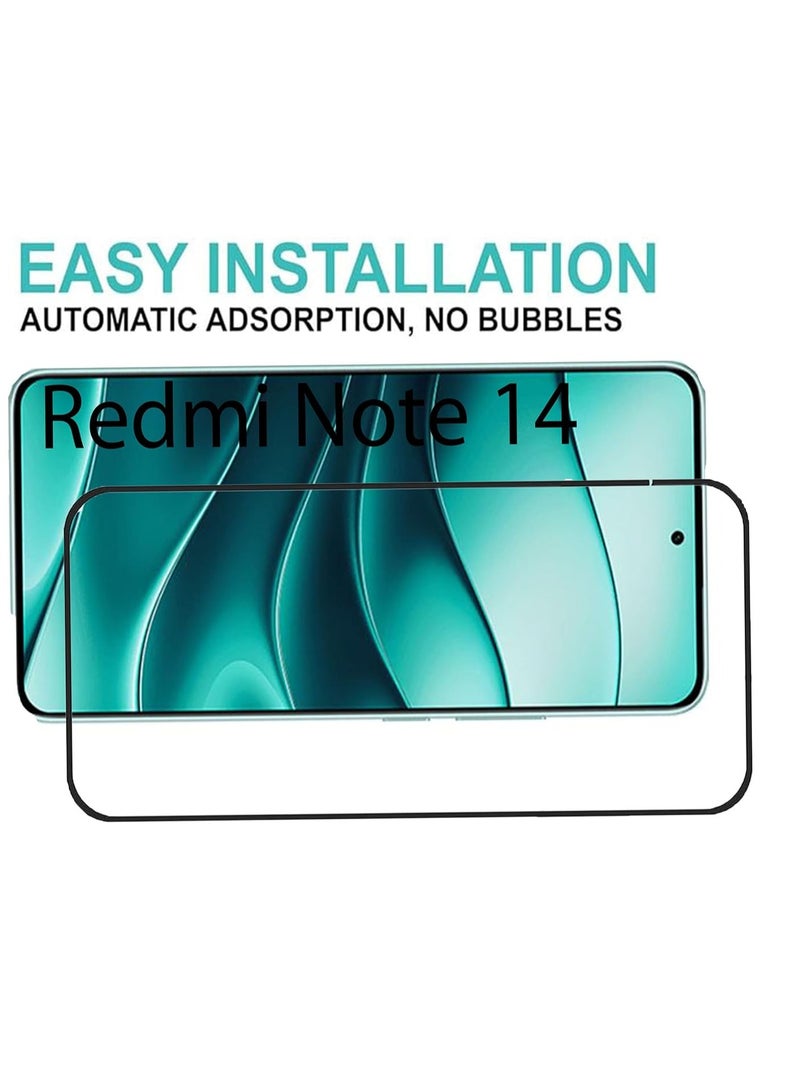 واقي شاشة من الزجاج المقسى لهاتف Xiaomi Redmi Note 14 5G تغطية كاملة للشاشة زجاج صلابة 9H مضاد لبصمات الأصابع ومقاوم للخدش HD شفاف لـ Redmi Note 14 5G - Image 2