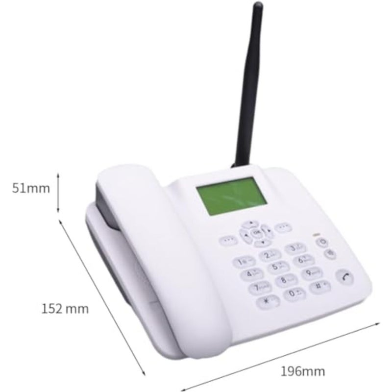 هاتف لاسلكي ثابت 4G يدعم هاتف سطح المكتب 850/900/1800/1900 ميجا هرتز GSM بطاقة هاتف لاسلكي مع ساعة منبه راديو ووظيفة الرسائل القصيرة للمنزل ومركز الاتصال والمكتب والشركة والفندق - Image 2