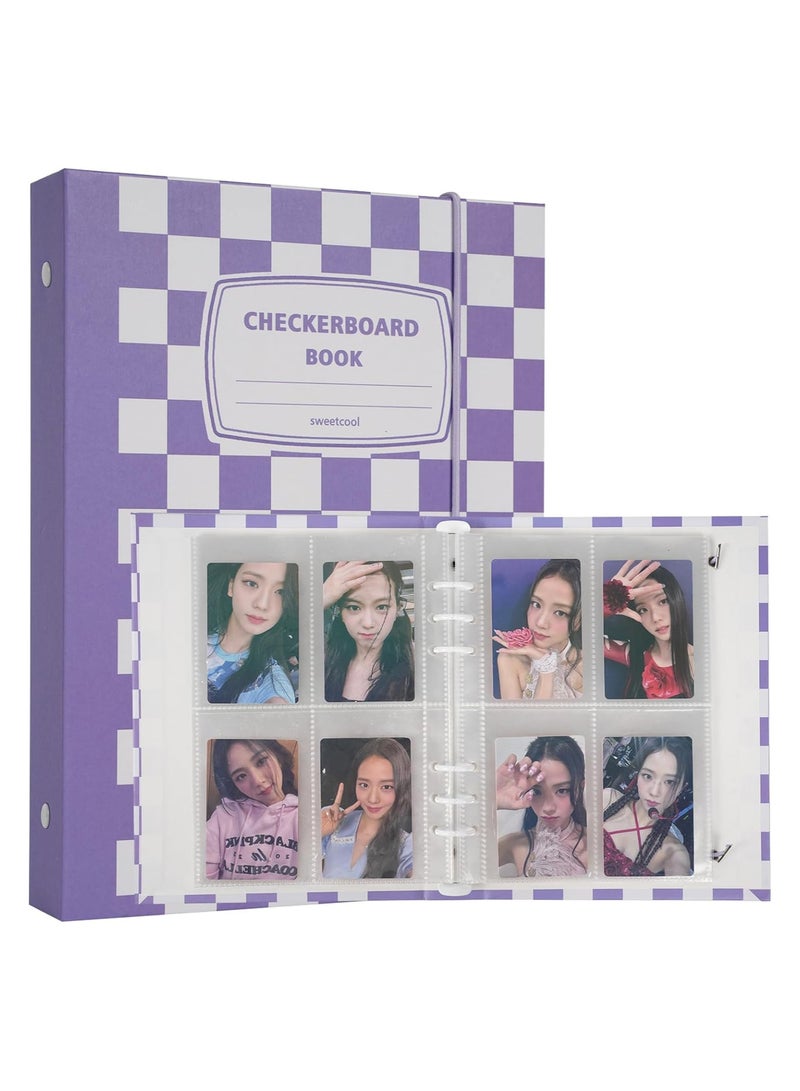 SYOSI Kpop Photocard Album Holder Book A5 Photocard Binder 120 Pockets with Single Side 30 Pcs Inner 6 Ring Photocard Album K-Pop Album Photo Card Binder Book 4 Photo Style Photo Card Album - Image 1