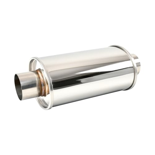BIGREAT 2.5'' Inch Ultra Quiet Resonator,2.5" Inlet 2.5" Outlet Exhaust Resonator,13.8" Overall Length Performance Muffler Resonator T304 Stainless Steel Universal Fitment - Image 1