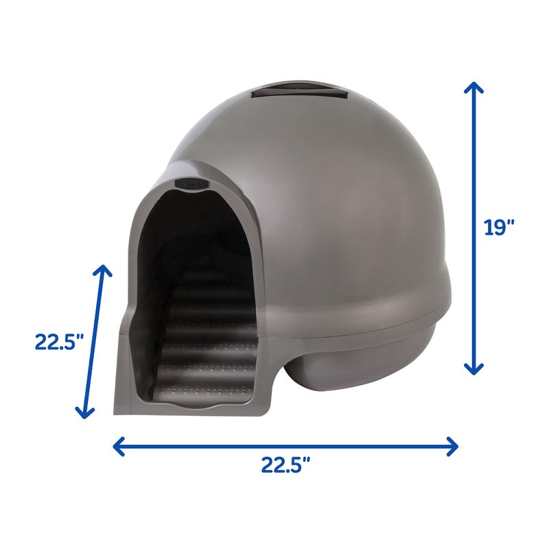 Petmate Booda Clean Step Cat Litter Box Dome (Made in the USA with 95% Recycled Materials)- Brushed Nickel, Made in USA - Image 3