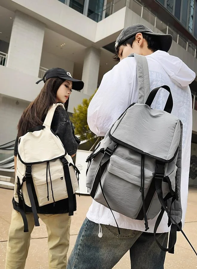Take Two White Drawstring Backpack