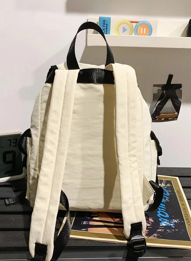 Take Two White Drawstring Backpack