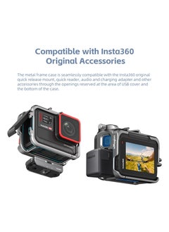 Generic 360 Ace Series Aluminum Frame Cage with Silicone Lens Case for Insta360 Ace/Ace Pro, Durable Metal Housing with Cold Shoe Mount, Compatible with Official Pivot Stand Mount.  - Image 3