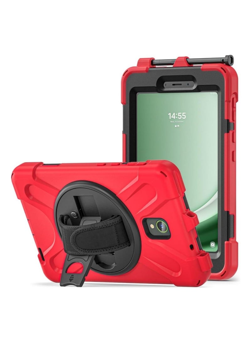 general Protective Case for Galaxy Tab Active 5 2024 / Active 3 2020 8.0-inch, Full Body Rugged Drop Proof Hybrid Shockproof Case with 360° Rotating Stand and Hand Strap 