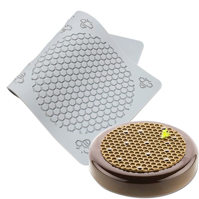 TUKE Honeycomb Bees Silicone Fondant Cake Mold for Kitchen Cake Cupcake Decorating Beehive Silicone Baking Molds Chocolate Candy Molds Sugarcraft M - Image 1