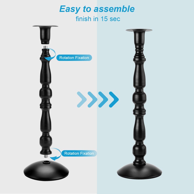 IMAGE Candle Stick Candle Holder, 3 Pcs Black Matte Taper Candle Holder, Rust-Proof, Non-Slip, Metal Taper Candle Stick Holders for Home Decor, Wedding, Birthday and Anniversary - Image 4