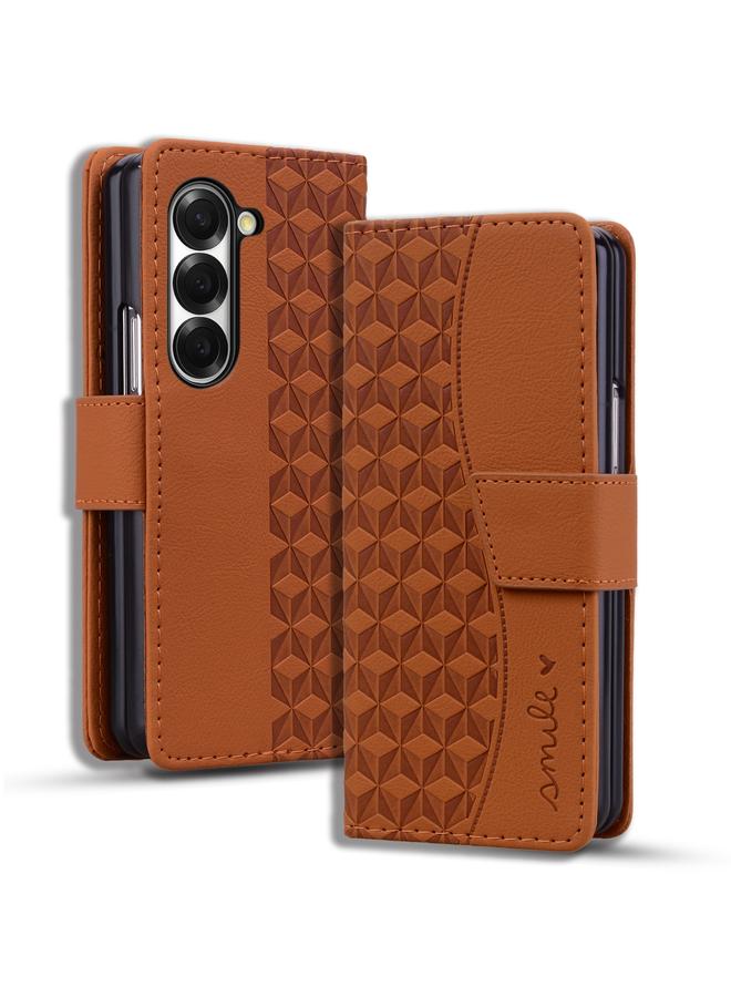 erorex Case For Samsung Galaxy Z Fold6 Diamond Buckle Leather Phone Case with Lanyard - Image 1