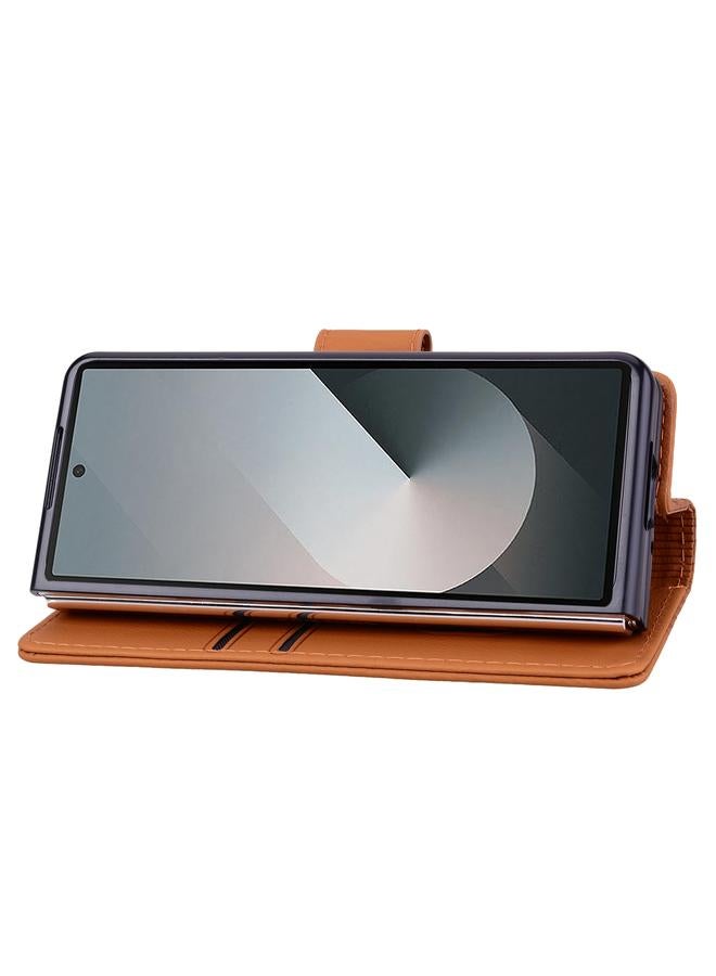 erorex Case For Samsung Galaxy Z Fold6 Diamond Buckle Leather Phone Case with Lanyard - Image 4