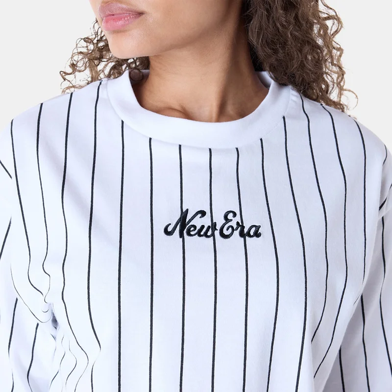 NEW ERA White Women's Pinstripe T-Shirt for Women | Best Price UAE
