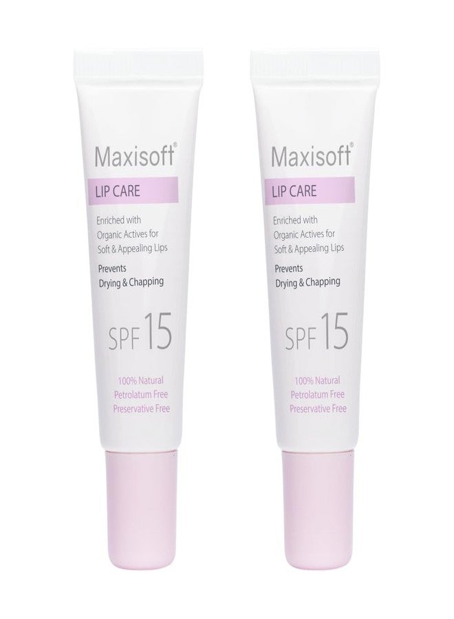 MAXISOFT Lip Care | With Spf 15 | Moisturises And Protects From The Sun| For Women And Men | Chapped Dry Lips | Preservative Free | Petrolatum Free | (Pack Of 2 X 10 Gm), White - Image 1