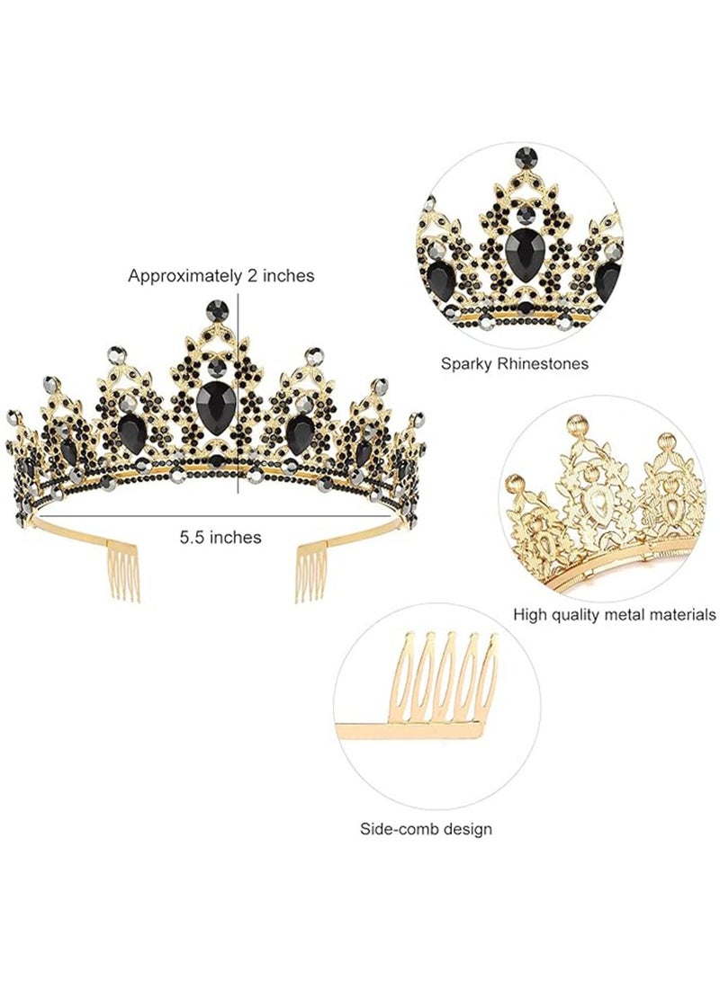 Birthday Girl Sash and Rhinestone Tiara Kit Birthday Gifts Diamond Glitter Birthday Party Favors ,Happy Birthday Decorations Princess Black Gold Party Decorations Party Supplies ﻿ - Image 4