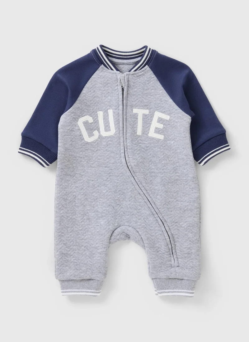 ماتلان Baby Grey Cute Baseball Romper