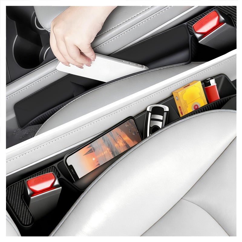 VKQTS 2PCS Car Seat Gap Filler Organizer with Charging PortUpgrade Cars Gap Filler with Larger Storage Space Reducing Item LossFlexible No Drop Seat Guard for Car Storage Organizer - Image 3