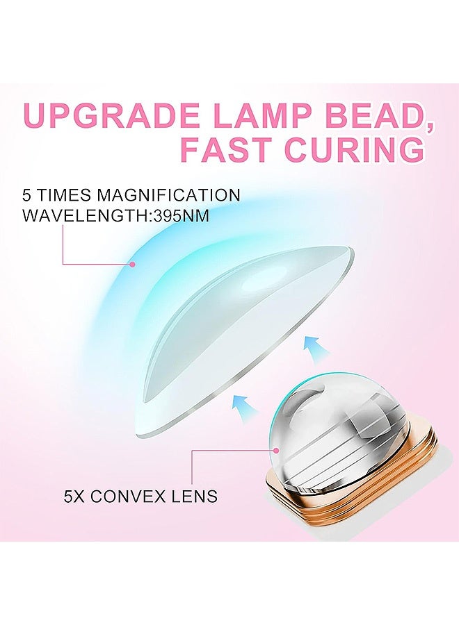 جي دي مصباح الأشعة فوق البنفسجية المحمول للأظافر الجل - مصباح أظافر لاسلكي صغير الحجم - مصباح طلاء أظافر سريع الجفاف لجميع أنواع الجل، غراء أحجار الراين، تزيين الأظافر بنفسك في المنزل أو الصالون أو أثناء السفر (وردي فاتح) - Image 5